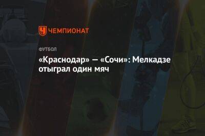«Краснодар» — «Сочи»: Мелкадзе отыграл один мяч