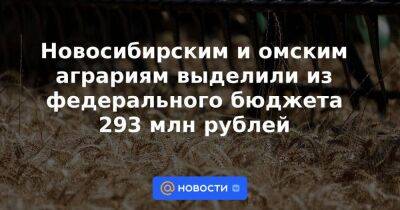 Новосибирским и омским аграриям выделили из федерального бюджета 293 млн рублей