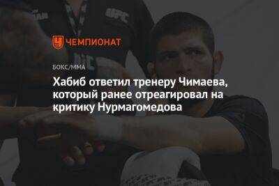 Хабиб ответил тренеру Чимаева, который ранее отреагировал на критику Нурмагомедова
