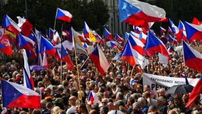 Антиправительственная акция протеста в Праге