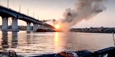 Удар по Антоновскому мосту сняли с экстремально близкого расстояния — видео
