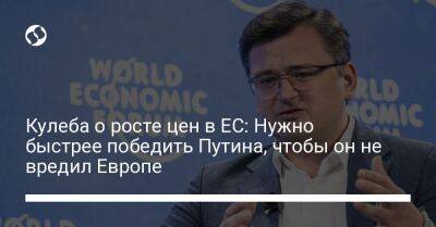 Кулеба о росте цен в ЕС: Нужно быстрее победить Путина, чтобы он не вредил Европе