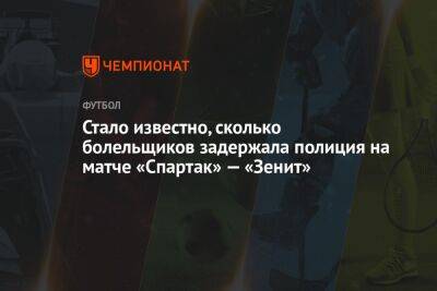 Стало известно, сколько болельщиков задержала полиция на матче «Спартак» — «Зенит»
