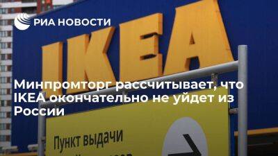 Замглавы Минпромторга Евтухов рассчитывает, что IKEA окончательно не уйдет из России
