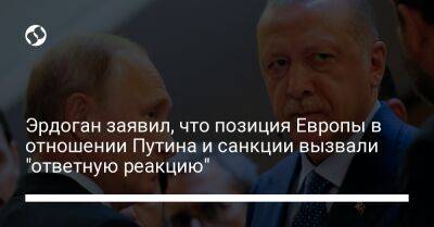 Эрдоган заявил, что позиция Европы в отношении Путина и санкции вызвали "ответную реакцию"