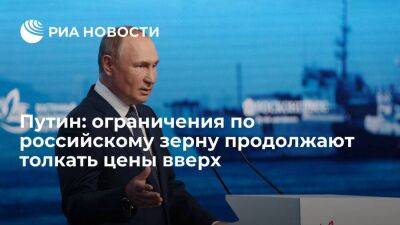 Путин: ограничения по зерну из России пока сохраняются, это продолжает толкать цены вверх
