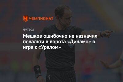 Мешков ошибочно не назначил пенальти в ворота «Динамо» в игре с «Уралом»