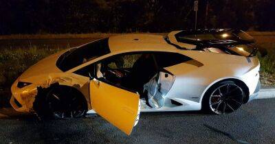 Дорогой суперкар Lamborghini разбили при попытке скрыться от полиции (фото)