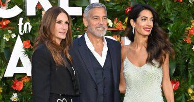 Амаль Клуни и Джулия Робертс вышли на красную дорожку в компании Джорджа Клуни