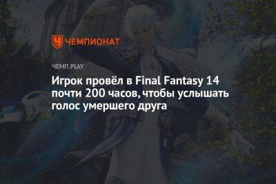 Игрок провёл в Final Fantasy 14 почти 200 часов, чтобы услышать голос умершего друга