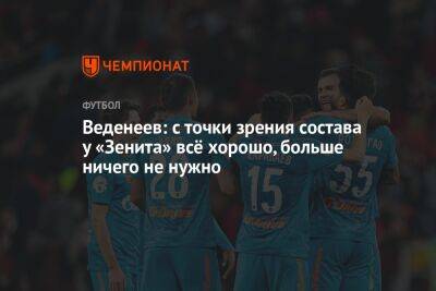 Веденеев: с точки зрения состава у «Зенита» всё хорошо, больше ничего не нужно