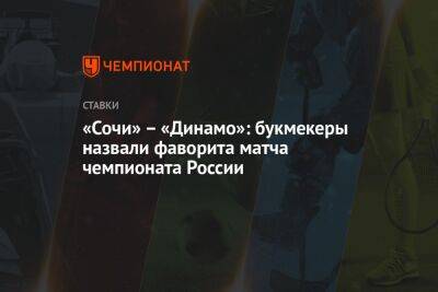 «Сочи» – «Динамо»: букмекеры назвали фаворита матча чемпионата России