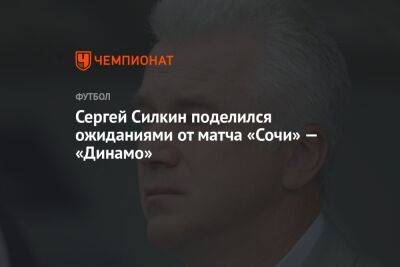 Сергей Силкин поделился ожиданиями от матча «Сочи» — «Динамо»