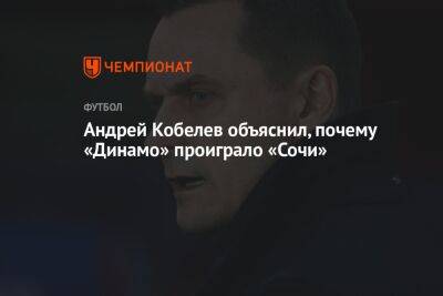 Андрей Кобелев - Андрей Кобелев объяснил, почему «Динамо» проиграло «Сочи» - championat.com - Сочи