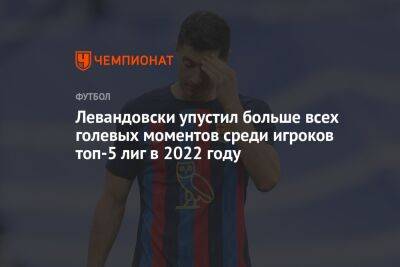 Левандовски упустил больше всех голевых моментов среди игроков топ-5 лиг в 2022 году