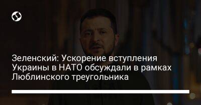 Зеленский: Ускорение вступления Украины в НАТО обсуждали в рамках Люблинского треугольника