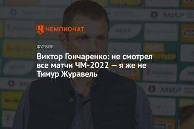 Виктор Гончаренко: не смотрел все матчи ЧМ-2022 — я же не Тимур Журавель