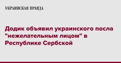 Додик объявил украинского посла "нежелательным лицом" в Республике Сербской