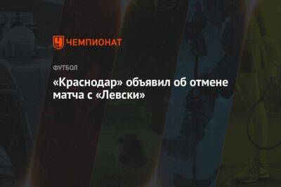«Краснодар» объявил об отмене матча с «Левски»