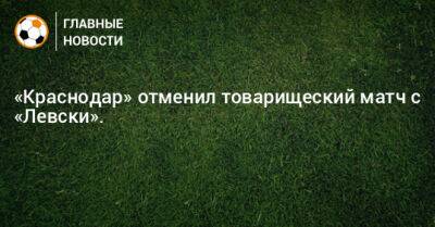 «Краснодар» отменил товарищеский матч с «Левски»