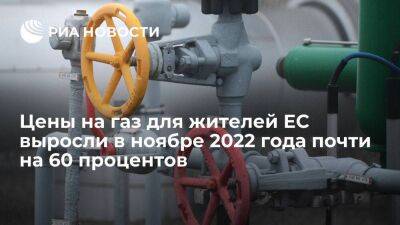 ЕК: цены на газ для жителей 27 стран ЕС выросли в ноябре 2022 года почти на 60 процентов