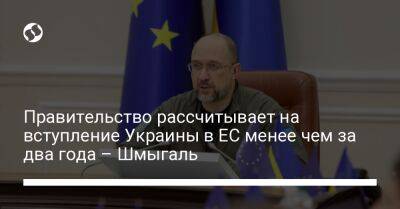 Правительство рассчитывает на вступление Украины в ЕС менее чем за два года – Шмыгаль