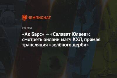 «Ак Барс» — «Салават Юлаев»: смотреть онлайн матч КХЛ, прямая трансляция «зелёного дерби»