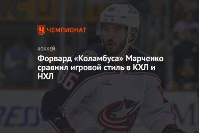 Форвард «Коламбуса» Марченко сравнил игровой стиль в КХЛ и НХЛ
