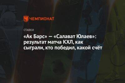 «Ак Барс» — «Салават Юлаев»: результат матча КХЛ, как сыграли, кто победил, какой счёт