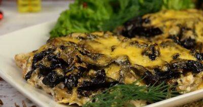 Праздничная закуска "Черепашки": сочное и вкусное мясо с грибами и сыром (видео)