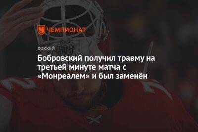 Бобровский получил травму на третьей минуте матча с «Монреалем» и был заменён