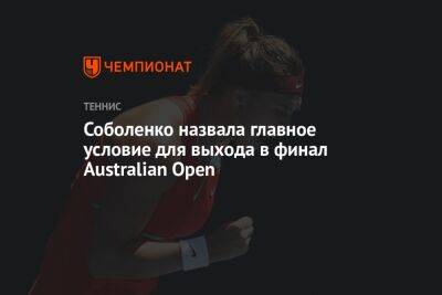 Арина Соболенко - Эшли Барти - Каролина Плишкова - Магда Линетт - Соболенко назвала главное условие для выхода в финал Australian Open - championat.com - Австралия - Белоруссия - Польша - Мельбурн
