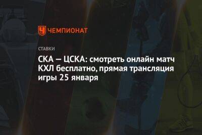 СКА — ЦСКА: смотреть онлайн матч КХЛ бесплатно, прямая трансляция игры 25 января