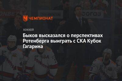 Быков высказался о перспективах Ротенберга выиграть со СКА Кубок Гагарина