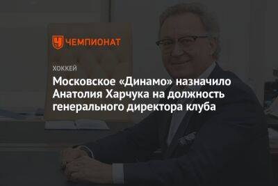 Московское «Динамо» назначило Анатолия Харчука на должность генерального директора клуба