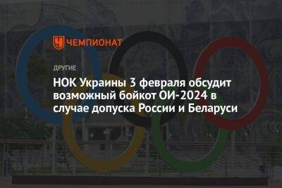 НОК Украины 3 февраля обсудит возможный бойкот ОИ-2024 в случае допуска России и Беларуси
