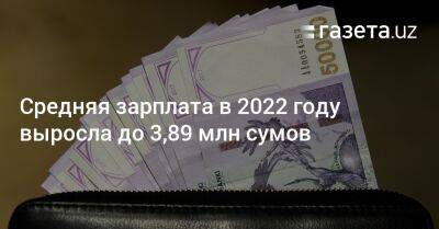 Средняя номинальная зарплата в 2022 году выросла до 3,89 млн сумов
