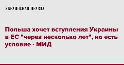 Павел Яблонский - Польша хочет вступления Украины в ЕС "через несколько лет", но есть условие - МИД - pravda.com.ua - Украина - Польша