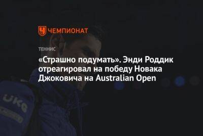«Страшно подумать». Энди Роддик отреагировал на победу Новака Джоковича на Australian Open