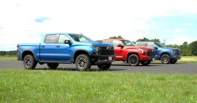 Большие пикапы Ford, Chevrolet и Toyota сравнили в заезде по прямой (видео)