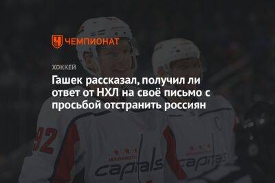 Гашек рассказал, получил ли ответ от НХЛ на своё письмо с просьбой отстранить россиян