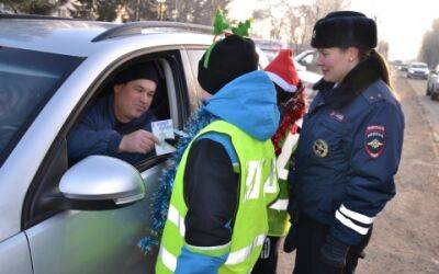Акцию «Новый год без ДТП» провели сотрудники Госавтоинспекции Кунгурского округа