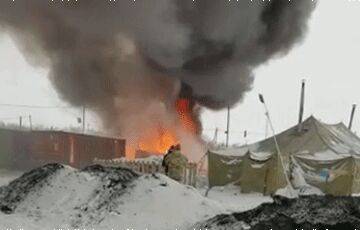 В Украине загорелся лагерь мобилизованных россиян