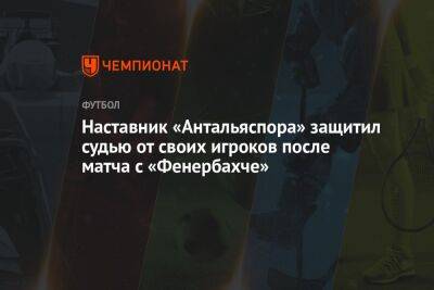 Наставник «Антальяспора» защитил судью от своих игроков после матча с «Фенербахче»
