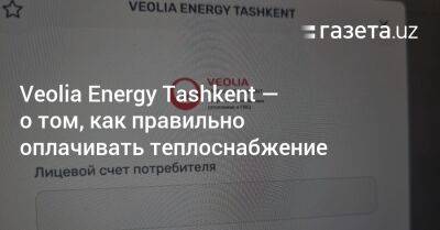 Veolia Energy Tashkent — о том, как правильно оплачивать теплоснабжение - gazeta.uz - Узбекистан - Tashkent