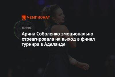 Арина Соболенко эмоционально отреагировала на выход в финал турнира в Аделаиде