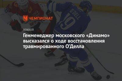 Генменеджер московского «Динамо» высказался о ходе восстановления травмированного О’Делла