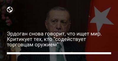 Эрдоган снова говорит, что ищет мир. Критикует тех, кто "содействует торговцам оружием"