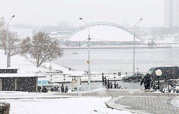 В Минске пошел ледяной дождь
