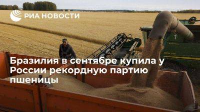 Бразилия в сентябре купила у России рекордные 246 тысяч тонн пшеницы